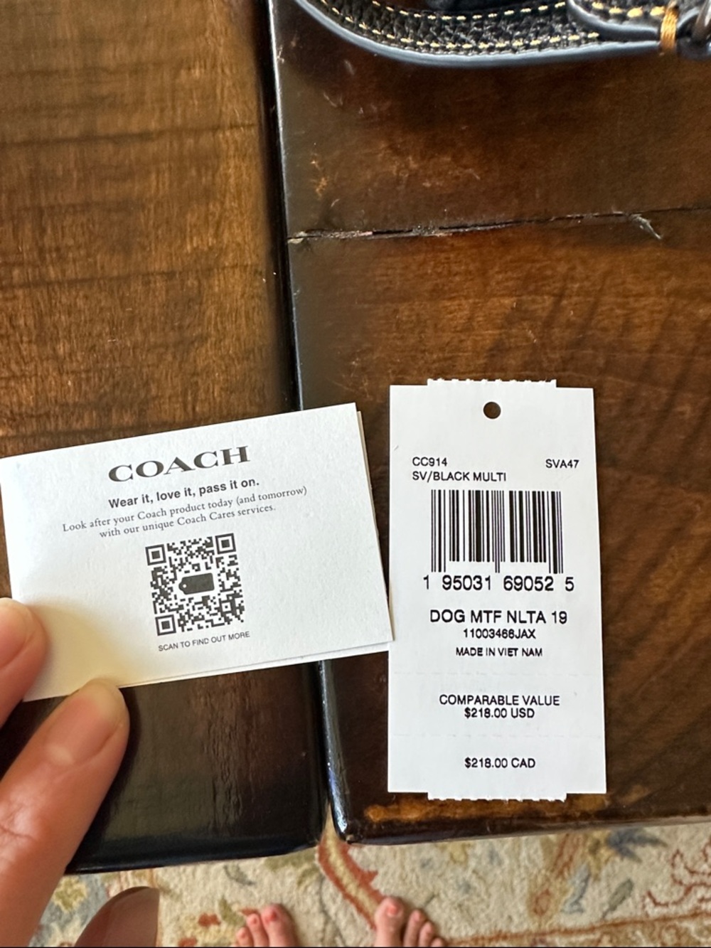 Coach Black Nolita 19 Leather Purse with Dog - Picture 4 of 6